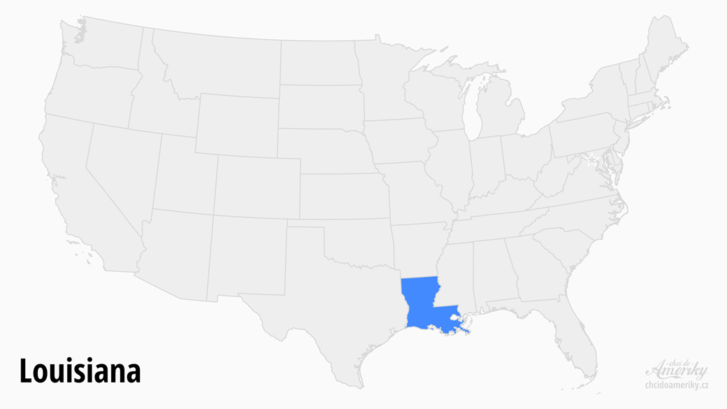 Mapa Louisiana / Kde je Louisiana?
