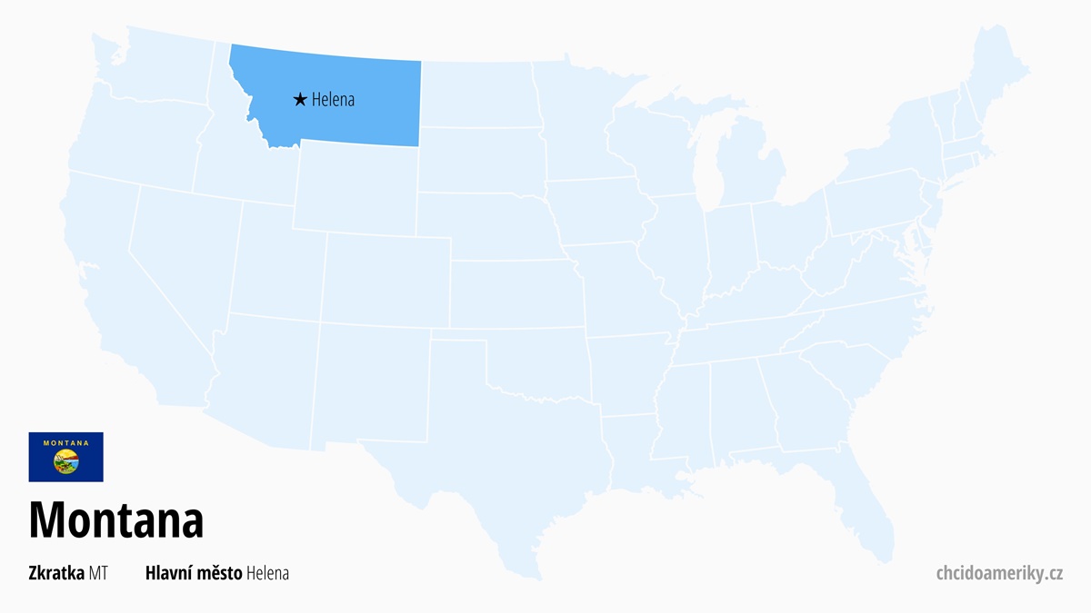 Mapa amerického státu Montana | Kde leží stát USA Montana? | Montana (stát USA) – informace, co vidět, zajímavosti